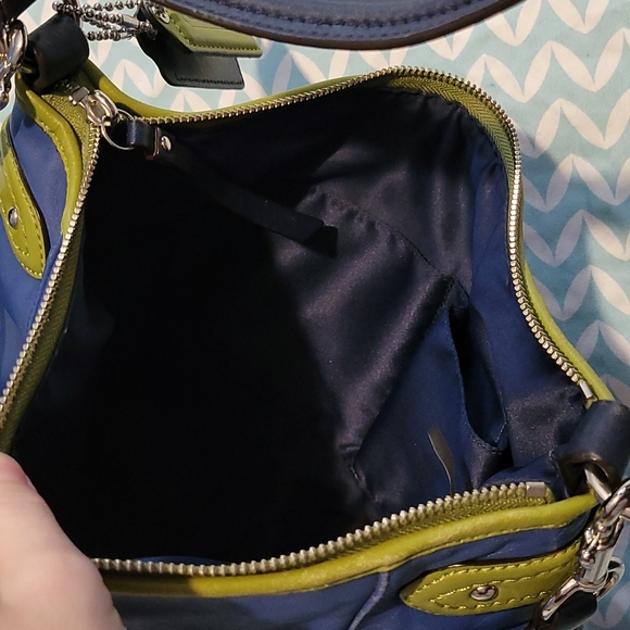 Blue and green Coach purse - Picture 3 of 7